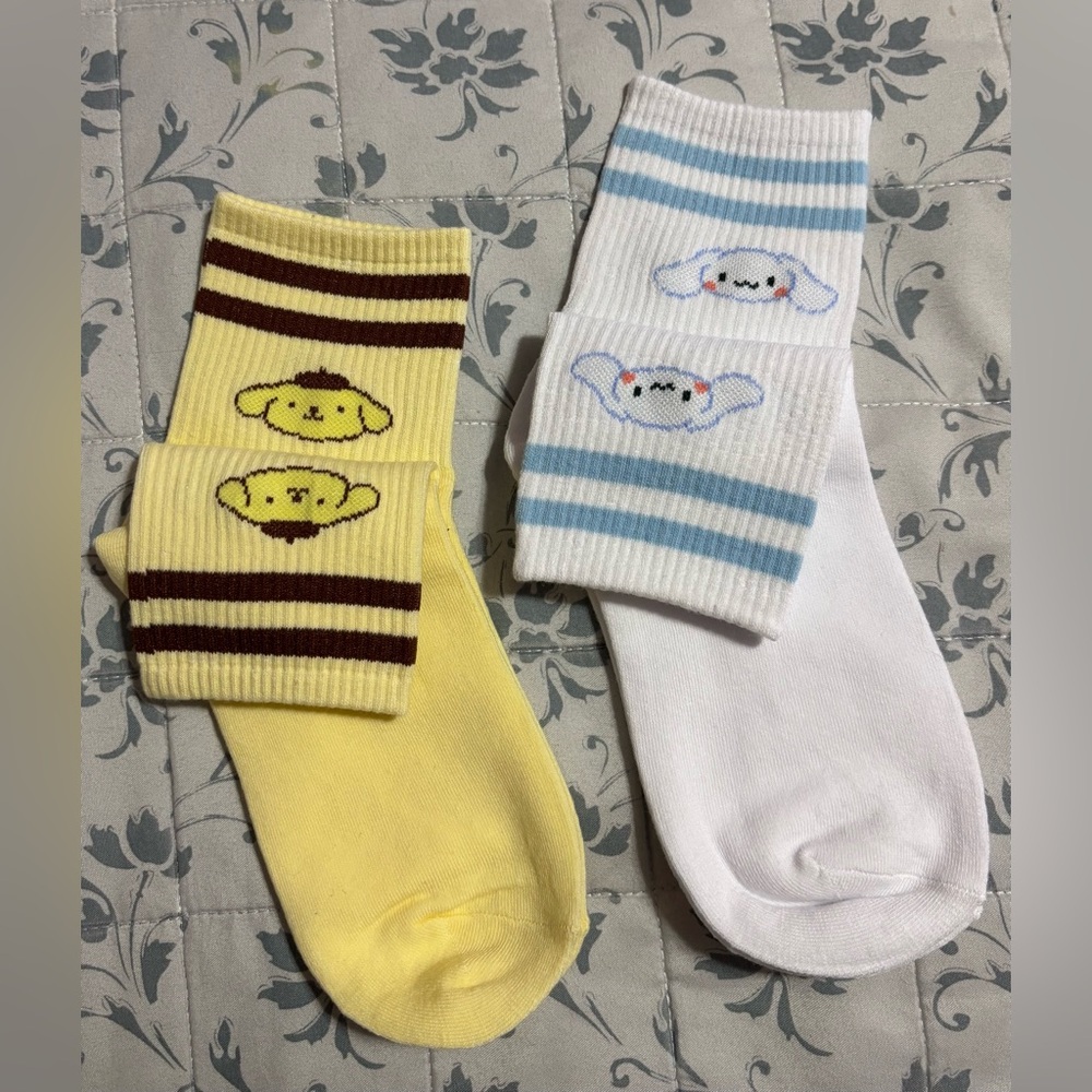 Brand New Pompompurin and Cinnamoroll Ankle Socks